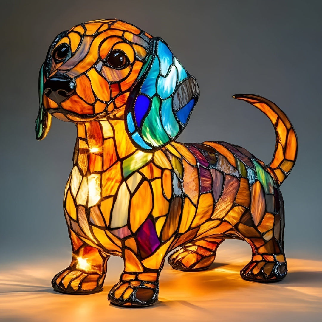 Dachshund Dog | Stained Glass Lamp