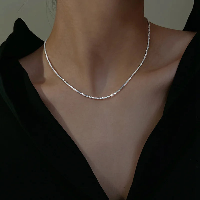 Elise | Silver Spark Chain and Bracelet Set