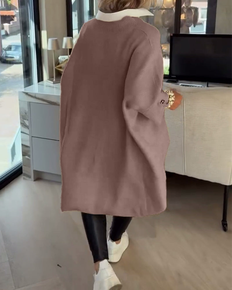 AVA | ELEGANT V-NECK BUTTONED ASYMMETRICAL JUMPER WITH TUMMY COVERAGE