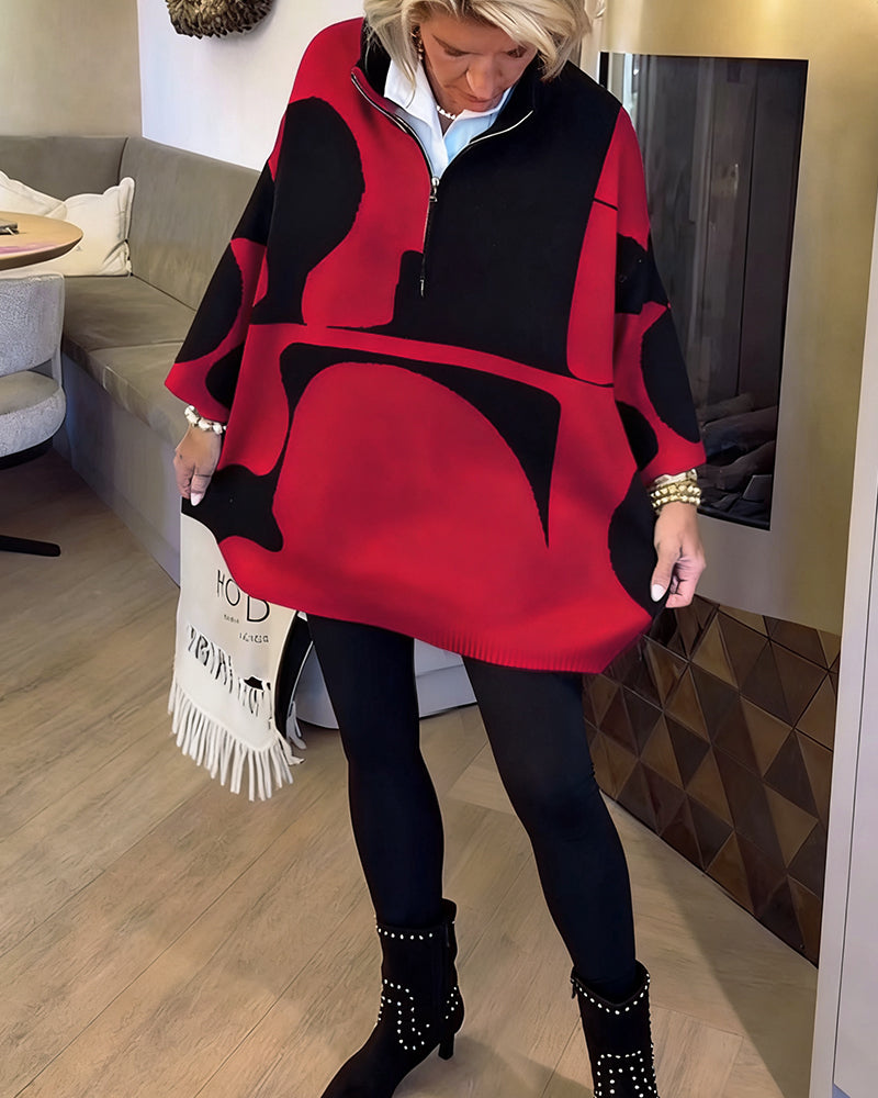 LIV | ELEGANT HALF-ZIP STAND COLLAR PULLOVER