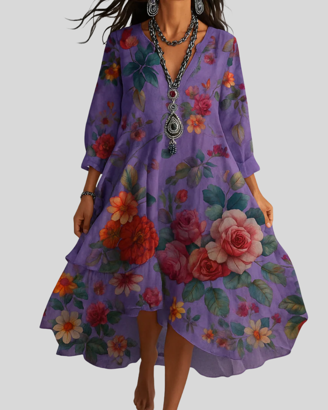 Home | Lightweight Bohemian Floral Maxi Dress