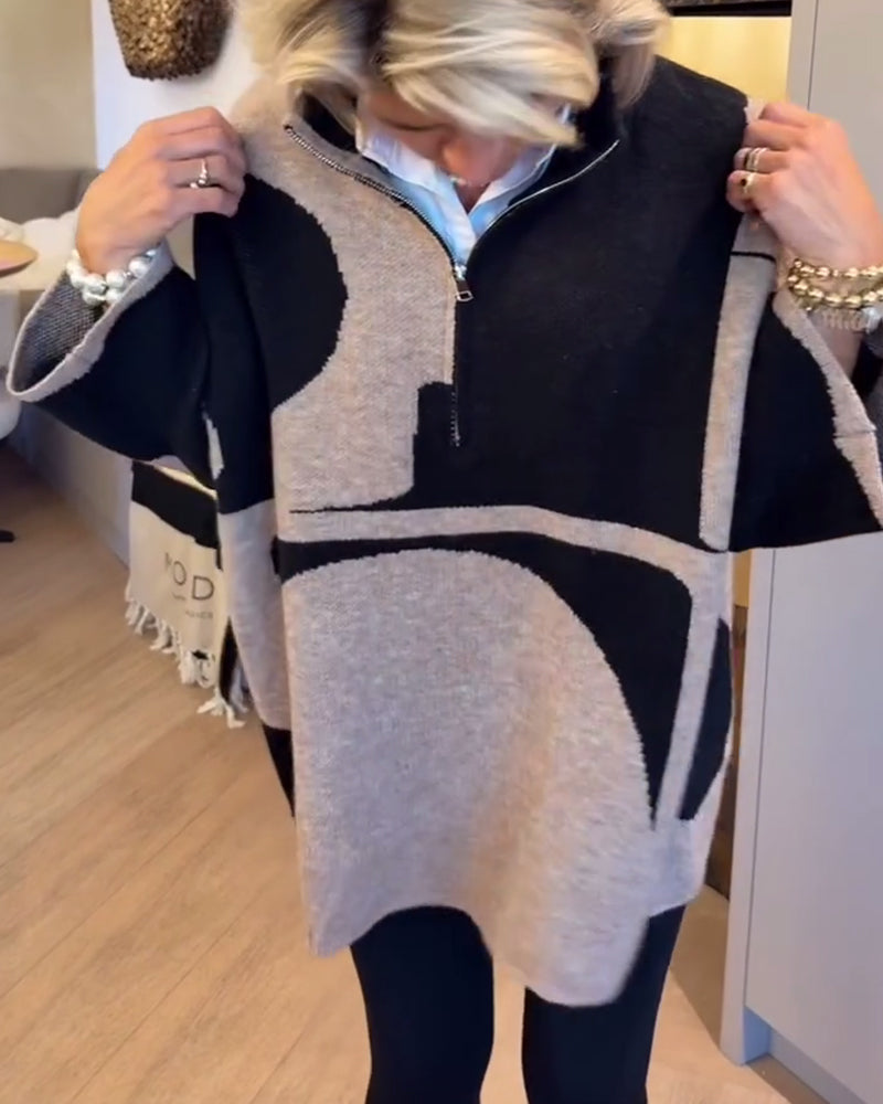 LIV | ELEGANT HALF-ZIP STAND COLLAR PULLOVER