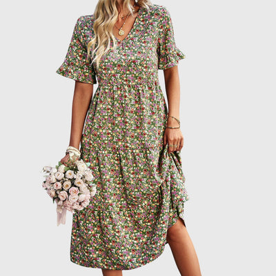 Carol - Summer floral midi dress
