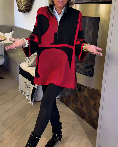 LIV | ELEGANT HALF-ZIP STAND COLLAR PULLOVER