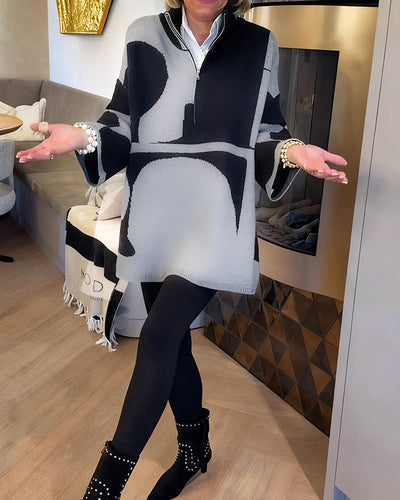 LIV | ELEGANT HALF-ZIP STAND COLLAR PULLOVER