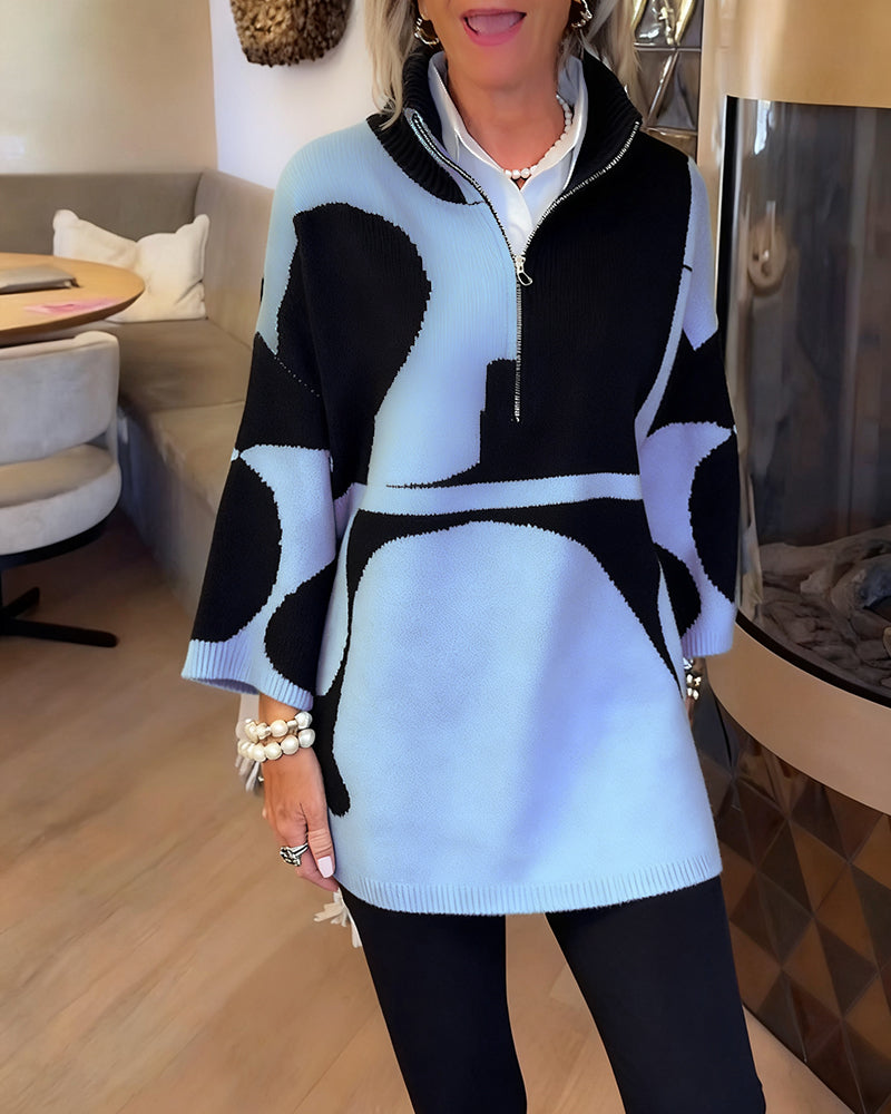 LIV | ELEGANT HALF-ZIP STAND COLLAR PULLOVER