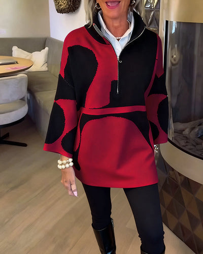 LIV | ELEGANT HALF-ZIP STAND COLLAR PULLOVER