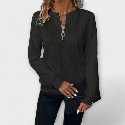 JOY | CHIC ELEGANT KNIT ZIP-UP SWEATER