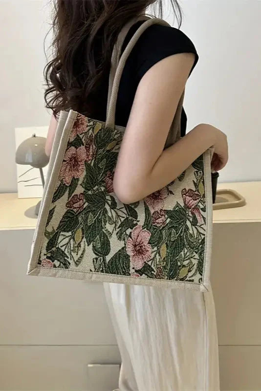 Taila Jute Bag with Floral Print and Eco-Friendly Design