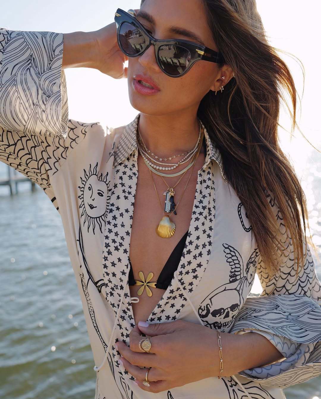 RoyalHoliday | Printed Shirt & Elastic Waist Shorts