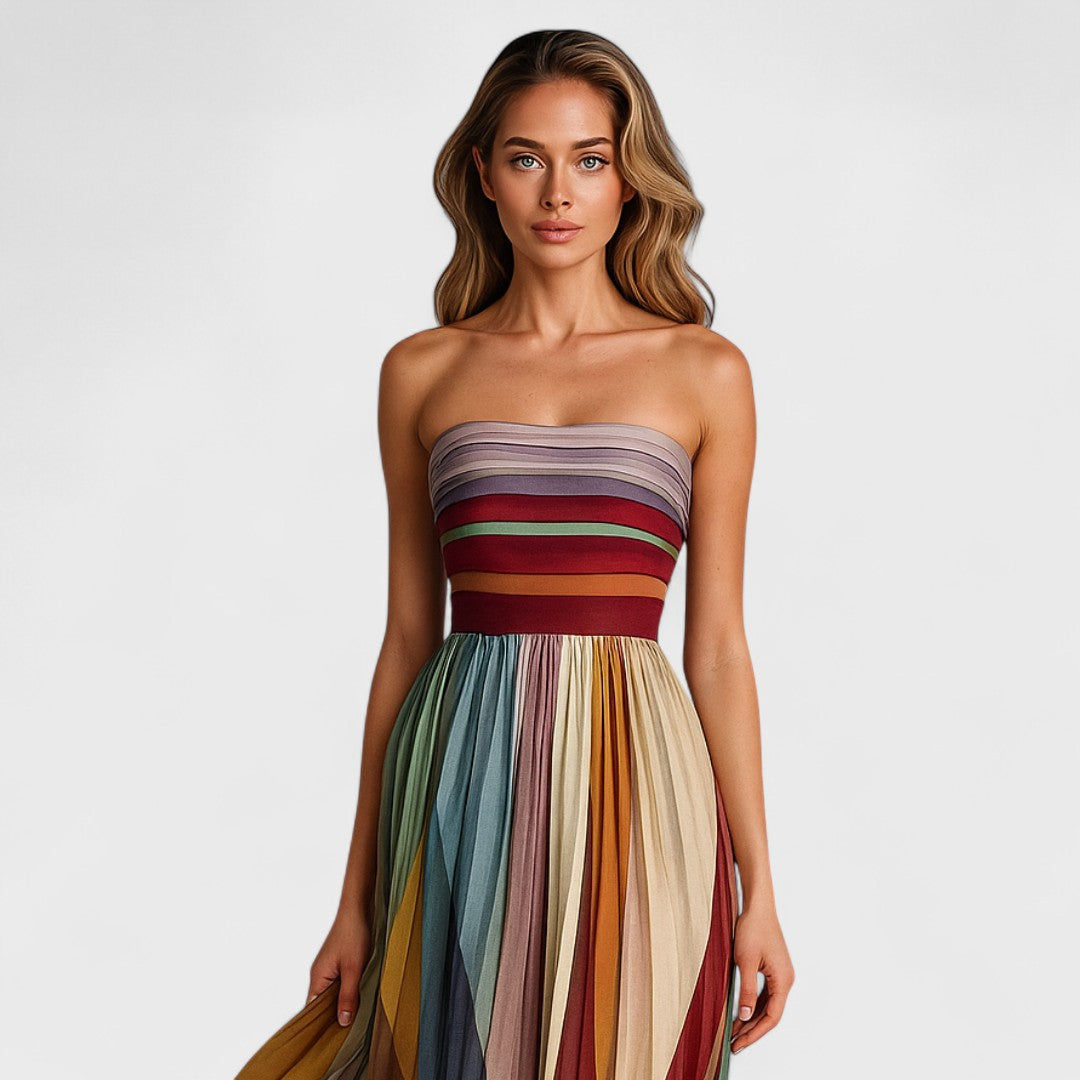 Renata | Sleeveless Colourful Maxi Dress