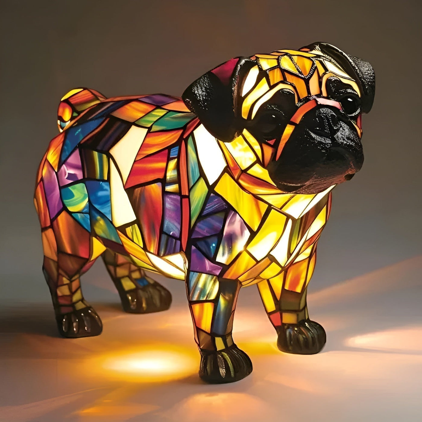 Pug Dog | Stained Glass Lamp