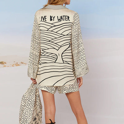 RoyalHoliday | Printed Shirt & Elastic Waist Shorts