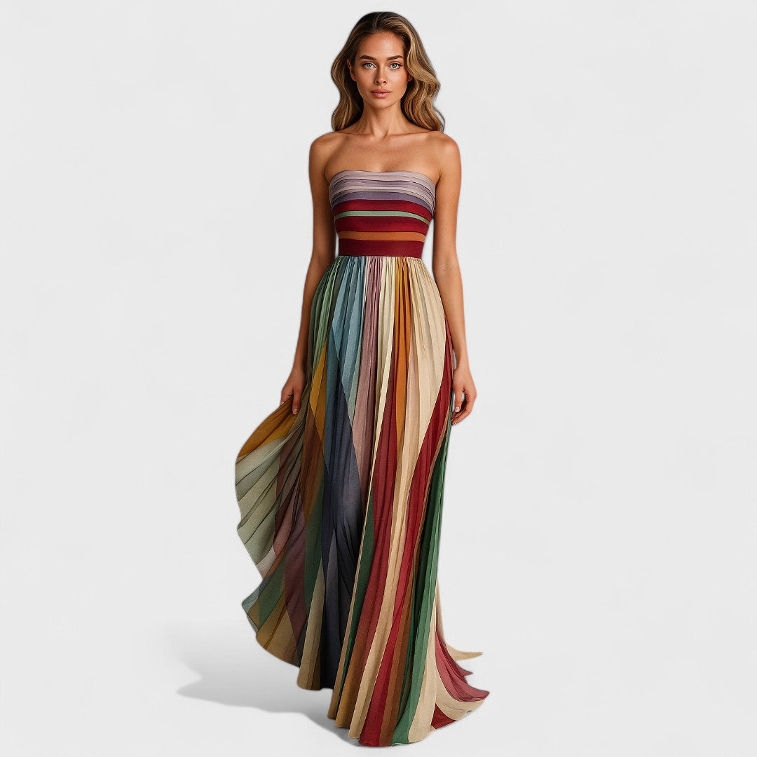Renata | Sleeveless Colourful Maxi Dress