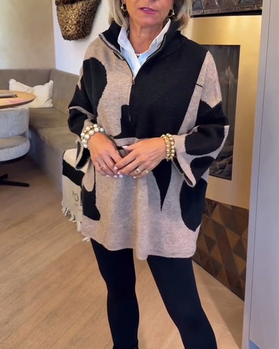 LIV | ELEGANT HALF-ZIP STAND COLLAR PULLOVER