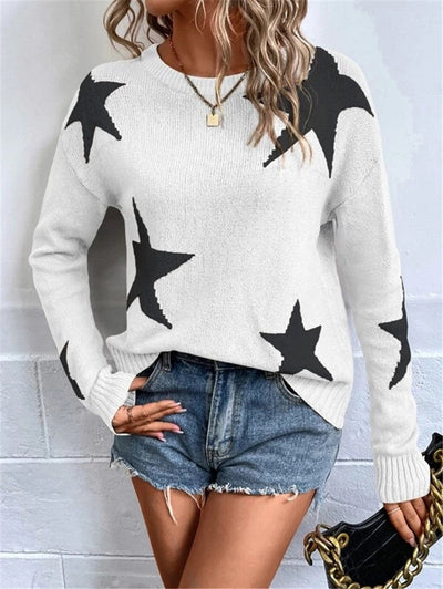 CLAIRE | ELEGANT STAR-PATTERN KNIT PULLOVER