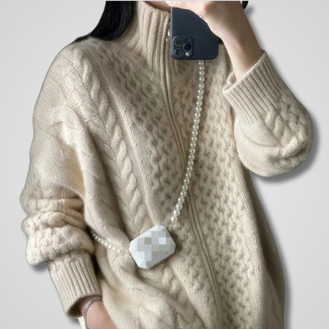 MARGOT | ELEGANT RELAXED-FIT CABLE-KNIT CARDIGAN