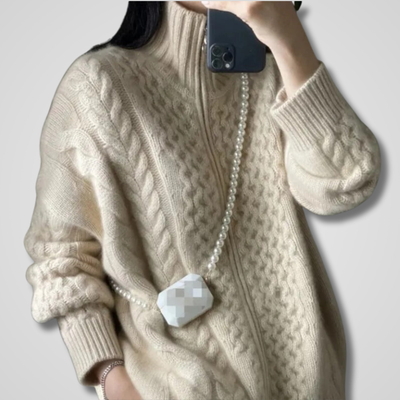 MARGOT | ELEGANT RELAXED-FIT CABLE-KNIT CARDIGAN