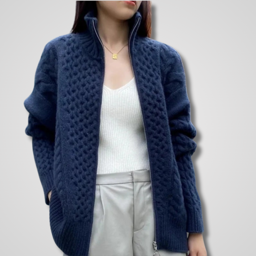 MARGOT | ELEGANT RELAXED-FIT CABLE-KNIT CARDIGAN