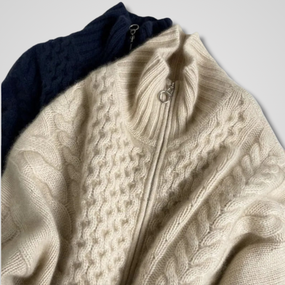 MARGOT | ELEGANT RELAXED-FIT CABLE-KNIT CARDIGAN