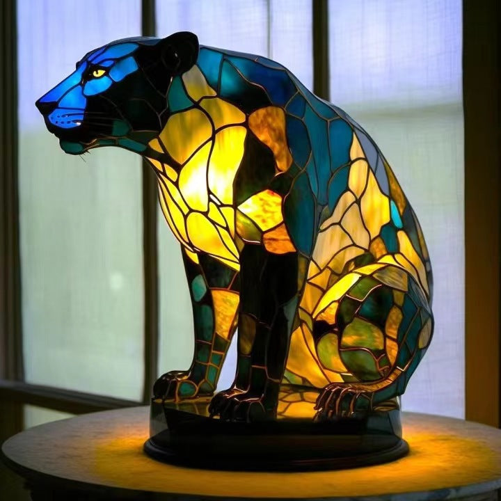 Panther | Stained Glass Lamp