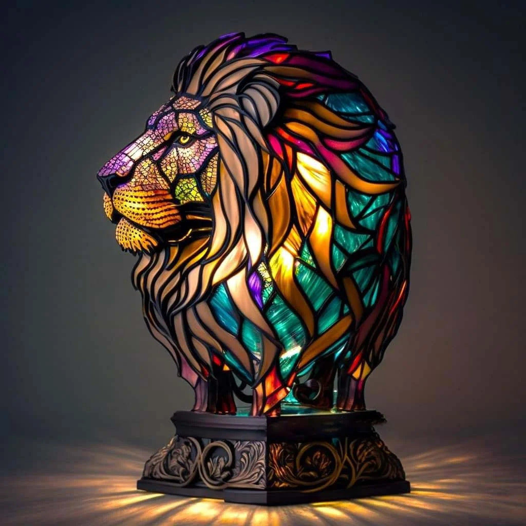 Lion | Stained Glass Lamp