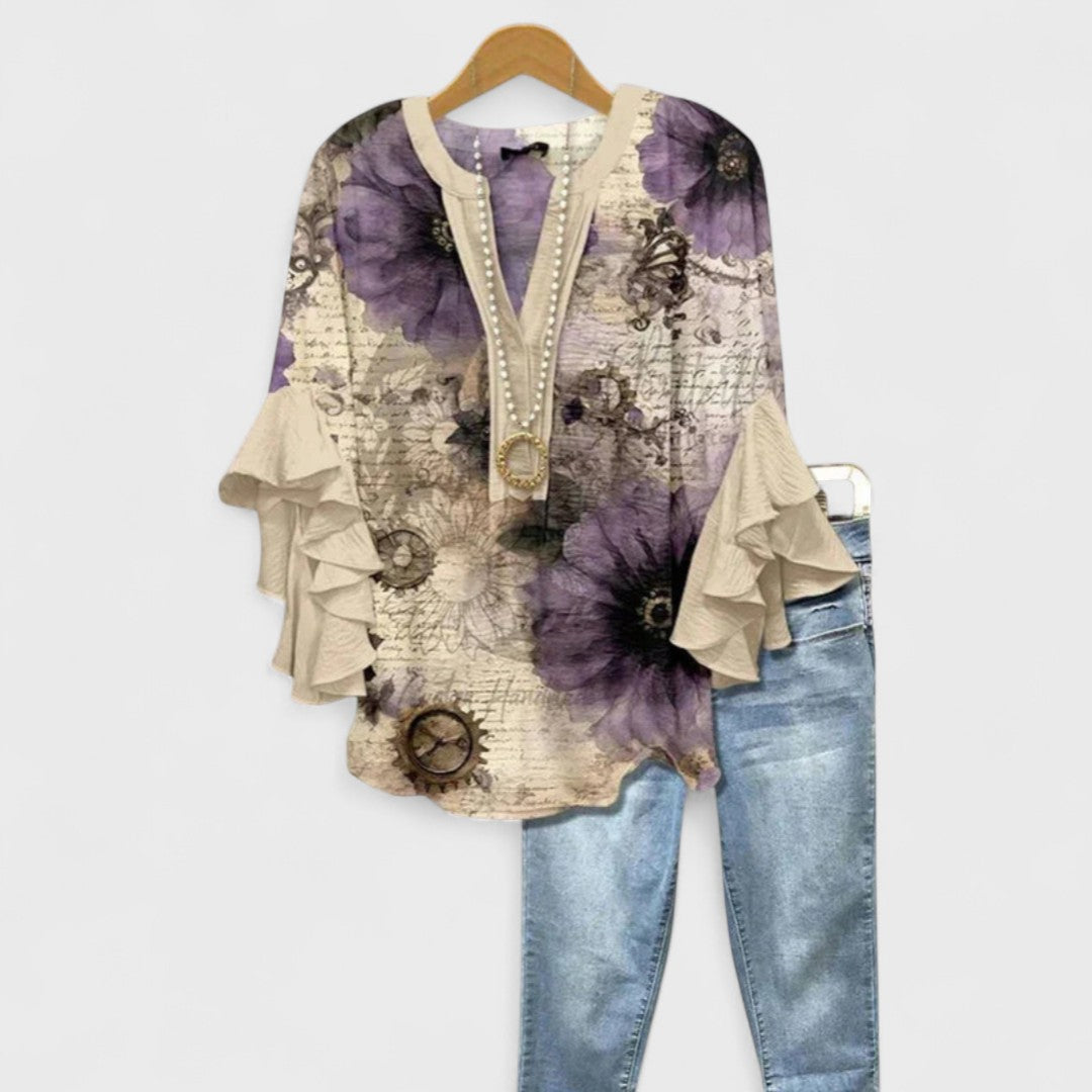 Rachida | Elegant Floral Print Blouse