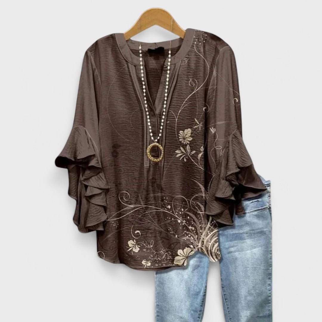 Rachida | Elegant Floral Print Blouse