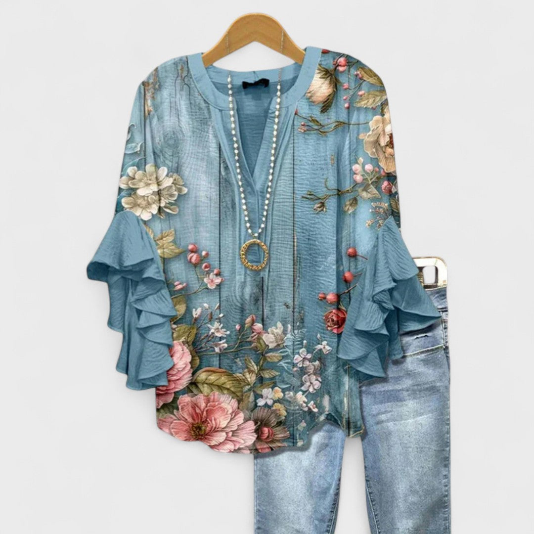 Rachida | Elegant Floral Print Blouse