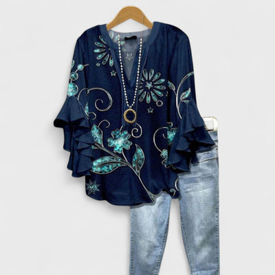 Rachida | Elegant Floral Print Blouse