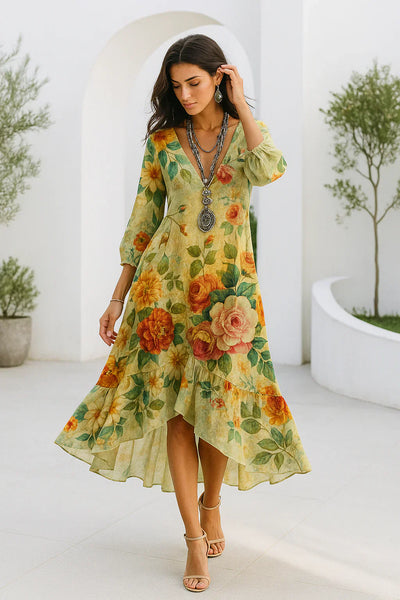 Home | Lightweight Bohemian Floral Maxi Dress
