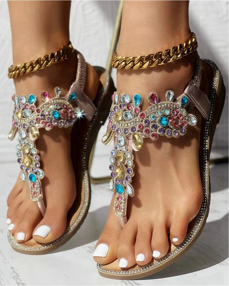 Casual Rhinestone Sandals