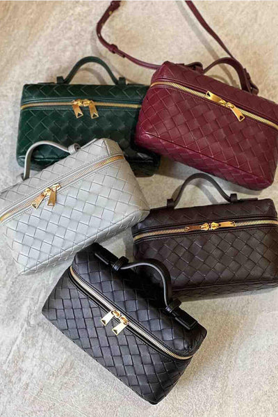 Milla Mini Woven Bag with Gold Accents