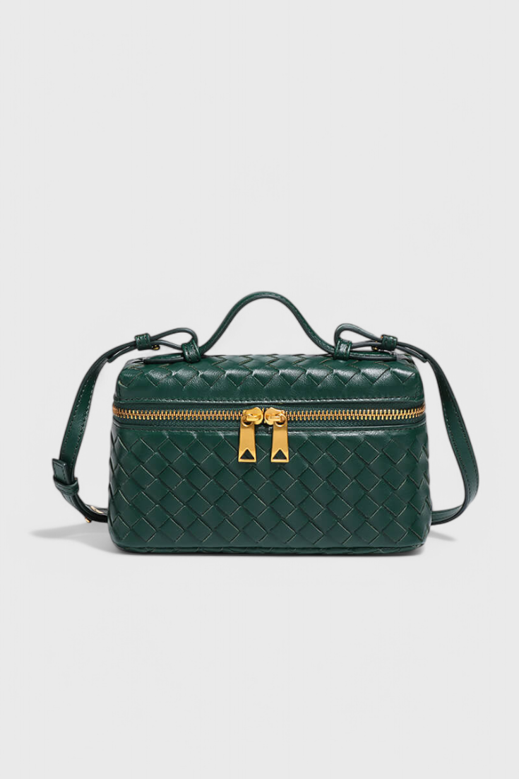 Milla Mini Woven Bag with Gold Accents