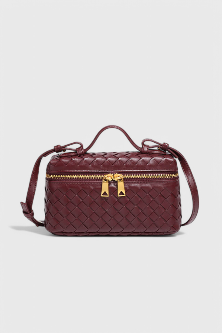 Milla Mini Woven Bag with Gold Accents