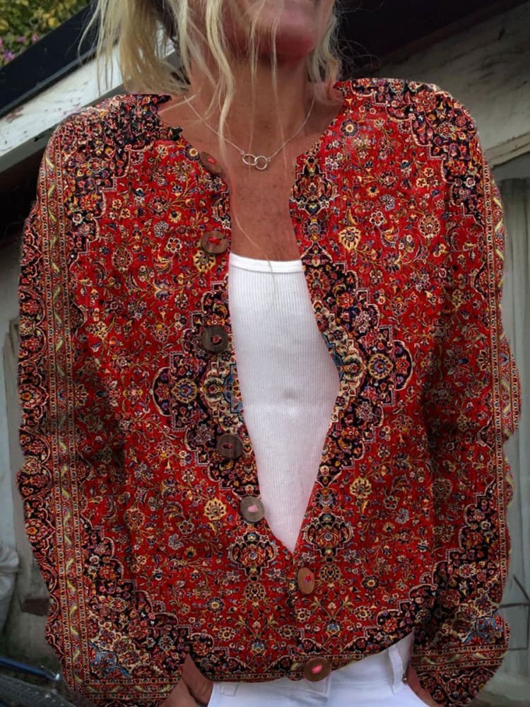 CLAIRE | VINTAGE ART COZY LONG SLEEVE SWEATER