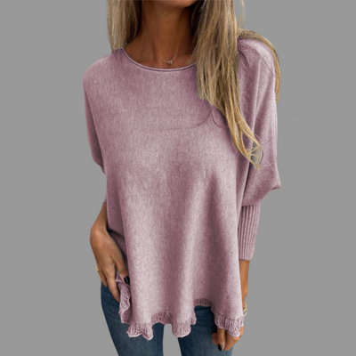 VICTORIANA | ELEGANT FRINGE HEM KNIT TOP