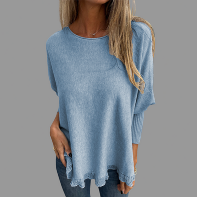 VICTORIANA | ELEGANT FRINGE HEM KNIT TOP