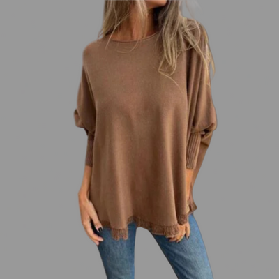 VICTORIANA | ELEGANT FRINGE HEM KNIT TOP