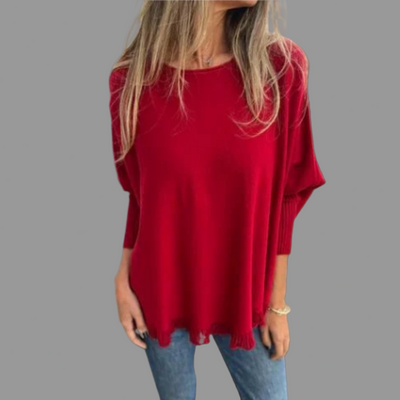 VICTORIANA | ELEGANT FRINGE HEM KNIT TOP