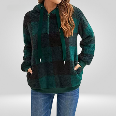 BRITT | CHECKERED HOODIE WITH MODERN TUMMY COVERAGE