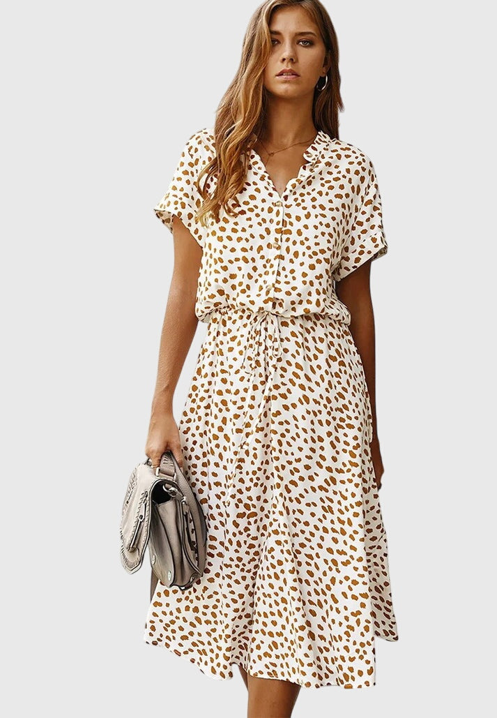 Amber - Printed V-Neck Dress