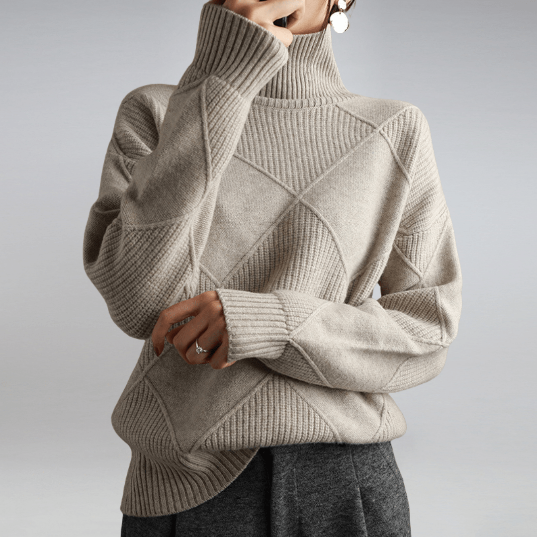MAXIMA | ELEGANT SOFT CASHMERE TURTLENECK SWEATER