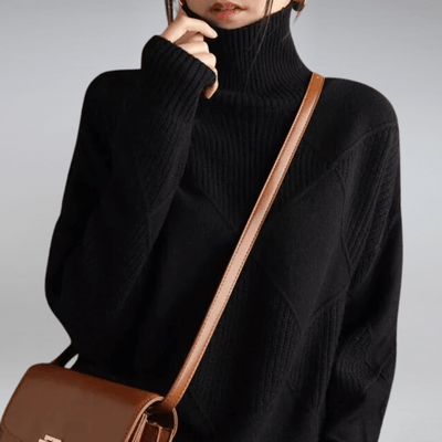 MAXIMA | ELEGANT SOFT CASHMERE TURTLENECK SWEATER