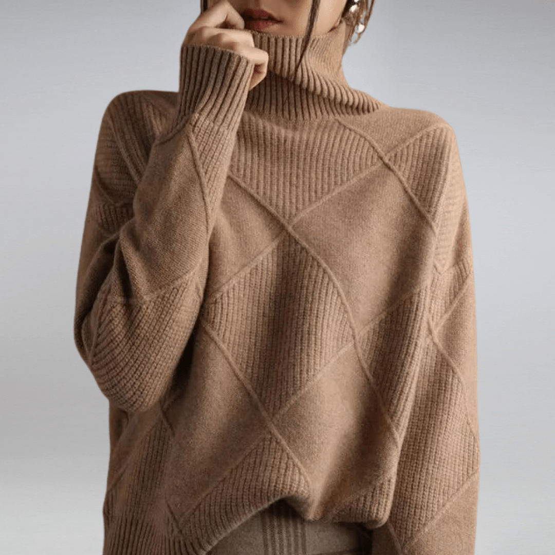 MAXIMA | ELEGANT SOFT CASHMERE TURTLENECK SWEATER