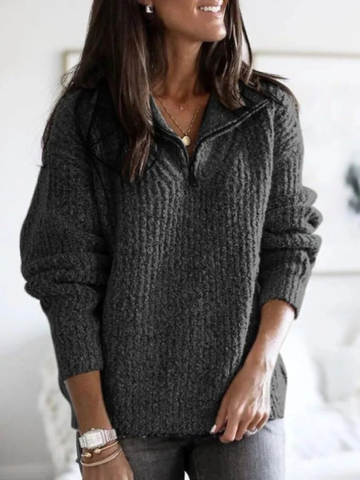 Chloe - Zipper Sweater In Various Colors For A Cozy Day