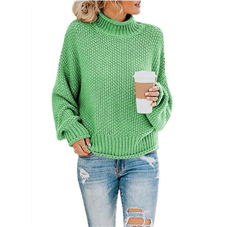 Eda - Exclusive Knitted Jumper With Stylish Roll Neck For True Cosy Comfort