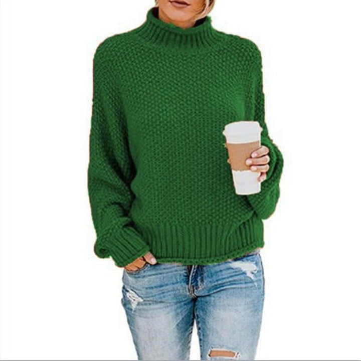 Eda - Exclusive Knitted Jumper With Stylish Roll Neck For True Cosy Comfort